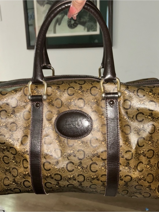 Celine Handbags - Celine Brown Monogram Canvas Top-Handle Satchel